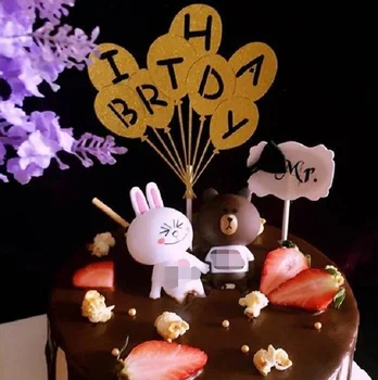 Tortu mulčovače lesk balón papierové zástavy pre Cupcake Wrapper do Pečiva Pohár narodeniny tea party, svadobné dekorácie baby sprcha