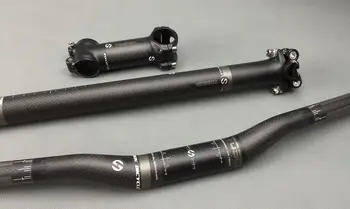 TOSEEK 3 K Matný Full Carbon Fiber Požičovňa Stúpačky Riadidlá + Kmeňových + Sedlovka Pre MTB Bike Časti Súpravy