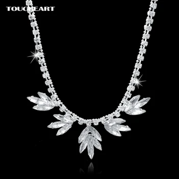 TOUCHEART módne crystal náhrdelníky pre ženy vyhlásenie drahokamu náhrdelníky, prívesky, Strieborná farba reťazí šperky SNE150803