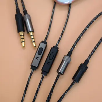 TRANSCTEGO Slúchadlá Audio Kábel 3,5 mm Jack DIY s Mikrofónom Opravu, Náhradné Slúchadlá kyslíka zdarma-medené káble, slúchadlá