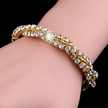 TREAZY 3Colors Luxusné Crystal Náramky Pre Ženy Drahokamu Kľukatých Náramky & Bangles Femme Svadobné Svadobné Šperky Príslušenstvo