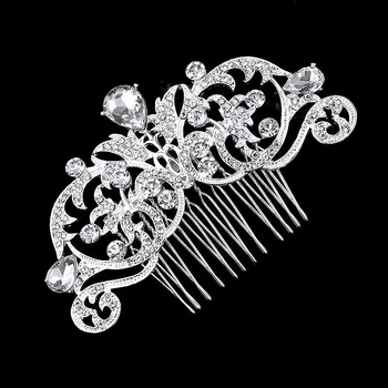 TREAZY Európskej Vzory Kvetinový Svadobné Doplnky do Vlasov Simulované Crystal Pearl Flower Svadobné Vlasy, Hrebene Svadobné Vlasy, Šperky