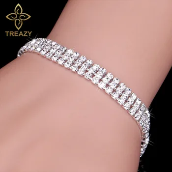 TREAZY Luxusné Drahokamu Crystal Náramky Pre Ženy Módne Náramky, Strieborné Pozlátené & Bangles Svadobné Svadobné Šperky