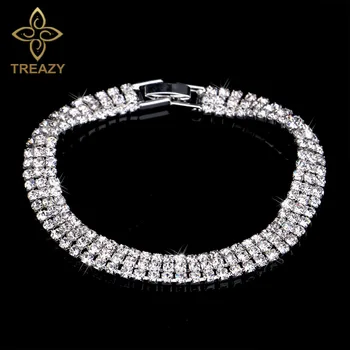 TREAZY Luxusné Drahokamu Crystal Náramky Pre Ženy Módne Náramky, Strieborné Pozlátené & Bangles Svadobné Svadobné Šperky