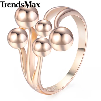 Trendsmax Stočené Víno Gule Žien Krúžok 585 Rose Gold Color 21 mm Módne Šperky Darček pre Ženy, Ženy, Dievčatá, KGR40