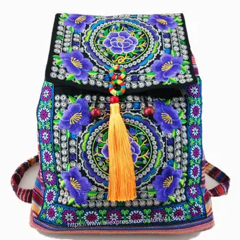 Tribal Vintage Hmong Thajskej, Indickej Etnických Boho hippie etnických taška, batoh batoh taška SYS-174