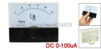 Trieda 1.5 Presnosť DC 0-100uA Analógový Panel Meter Obdĺžnik 44C2 DC 0-100uA Analógový Ammeter Panel Meter