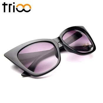 TRIOO Cat Eye Matný Ženy slnečné Okuliare Značky Dizajnér Vysokej Módy Oculos de sol Pohode Gradient lunette Žena Letné Slnko Glases