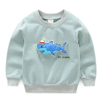 Tričká pre Dieťa Deti Jeseň Fashion Mikina Batoľa Chlapci Ležérne Oblečenie Roztomilé Dievčatá Bavlnené Oblečenie Zábavné Shark Vzor