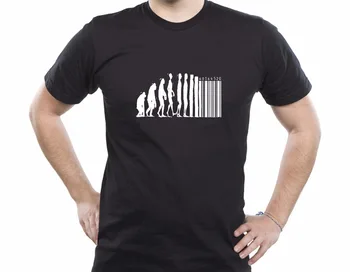 Tričká Ľudskej Evolúcie Banksy Ľudstvo Opice čiarového kódu Kapitalizmu Anarchie Tee tričko Dizajn Webovej stránky
