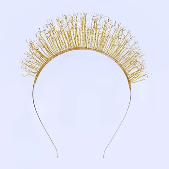 TUANMING Dizajn Gold Crystal Sklenených Perličiek Svadobné Svadobné Kvetinové hlavový most Svadobné Tiara Vlasy, Šperky, Vlasy Klip Špirála Ženy Šperky