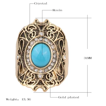 Turecko Šperky, Jedinečné Antické Zlato Farba Čierna Krúžok Pre Ženy Šťastie Vzor Mozaiky Crystal Darčeková Anillo Príslušenstvo