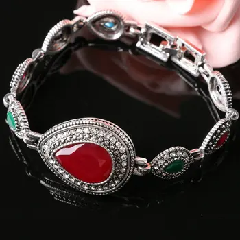 Turecký Láska Náramky Vintage Etnických Šperky Zlatá Farba Pulseira Červený Náramok Femininas Náramok Acessorios Para Mulher