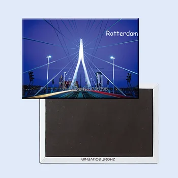 Turistické Chladnička Magnety 78*54 mm,Erasmus most Rotterdame v Holandsku Suvenír, Magnety na Chladničku 20756