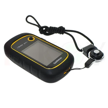 Turistika Ručné GPS Chrániť Čierne silikónové Puzdro + Black Odnímateľný Krúžok na Krk pre Garmin eTrex 10 20 30 10x 20x 30x