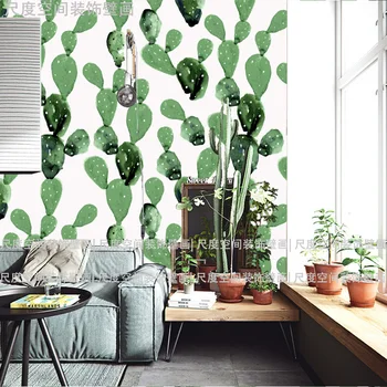 Tuya Art foto tapety 3d zelená kaktus vzor nástenná maľba tapety pre obývacia izba izba deti miestnosti tapety domova