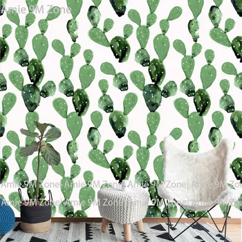 Tuya Art foto tapety 3d zelená kaktus vzor nástenná maľba tapety pre obývacia izba izba deti miestnosti tapety domova