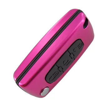 TYUI Nové Hliníkové Pink, Blade Č Groove CE0536 3 Tlačidlá So svetelnými Auto Flip Diaľkové Kľúč Zahŕňa Fob Pre Peugeot 307 Náhrady
