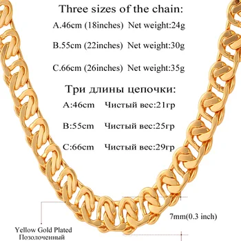U7 Jedinečný Náhrdelník Trendy Zlatá/Strieborná Farba Reťazca Náhrdelníky Mužov Šperky Veľkoobchod N377