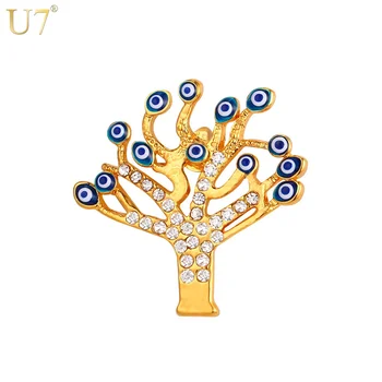 U7 Nový Strom Života, Brošne Šťastie Šperky Ženy Darček Trendy Veľkoobchod Zlatá Farba Mužov Brošňa Pin Oko Šperky B103
