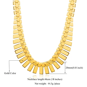 U7 Zlatá Farba Choker Náhrdelník Veľké Africké Šperky Predaj Trendy Výkaz Strapce, Nohavice S Náprsenkou Náhrdelník Pre Ženy N348