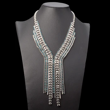 UDDEIN crystal strapec prívesok kovové vyhlásenie náhrdelník pre ženy najvyššej kvality preháňať šperky vintage dlho maxi náhrdelník