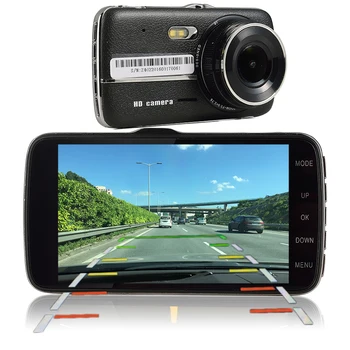 Udricare 4.3 palcový Auto Truck Vozidla DVR Full HD 1080P Dash Cam ADAS LDWS Vzdialenosť Varovanie Duálny Objektív Fotoaparátu Zozadu DVR