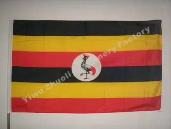 Uganda Vlajka 150X90cm (3x5FT) 115g 100D Polyester Dvakrát Prešité Vysokej Kvality Doprava Zadarmo