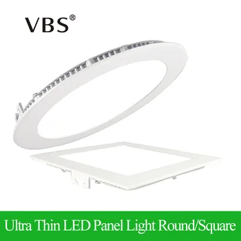 Ultra Tenký LED Panel Downlight 3w/4w/6w/9w/12w/15w/18w Kolo/Štvorcových Strop Zapustené Panel Svetlo, Teplá/Studená biela AC85-265V CE UL