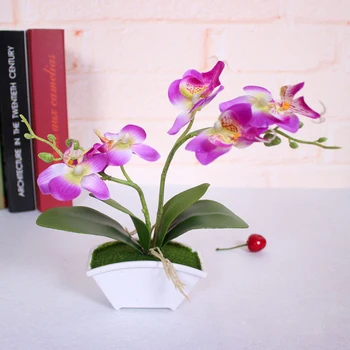 Umelé Motýľ Orchidea Simulácia Kvet Set s Reálnymi Dotyk listy Umelé Rastliny Celkovo Kvetinový Svadobné P10