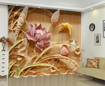 Umenie drevorezbárstvo Fotografiu v 3D Okne Záves Pre Domáce