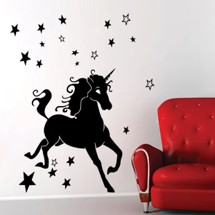 Unicorn samolepky na stenu kidroom stenu, dekorácie, nálepky na 88*120 cm dokončovacie Odtlačkový