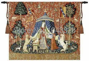 Unicorn series -noblelady šaty žien veľké rozmery 165*139cm dekoratívne jacauard textílie stredoveké nástenné závesné gobelín PT-76