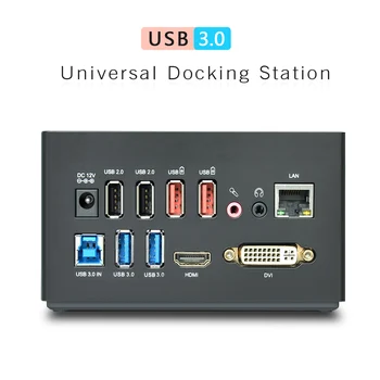 Univerzálna Dokovacia Stanica Wavlink Externý USB 3.0 Dual Video DisplayLink ROZBOČOVAČ USB a Full HD 1080P 2048x1152 DVI HDMI PRE NOTEBOOK PC