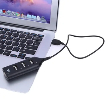 Univerzálna USB Hub 4 Port USB 2.0 Hub s Káblový vysokorýchlostný Mini Hub Zásuvky Vzor Splitter Kábel, Adaptér pre Notebook PC