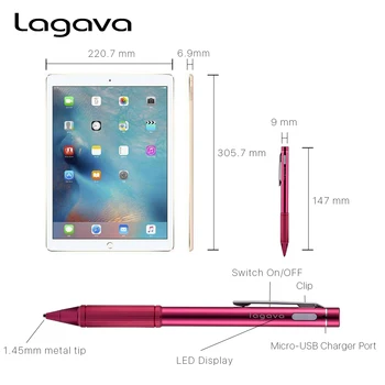 Univerzálny Kovový Aktívne Pero, Ceruzka Tablet Kapacitný Displej Dotykové Pero S Trvanlivé Tip Nib pre iPad Xiao Telefón Počítač PC