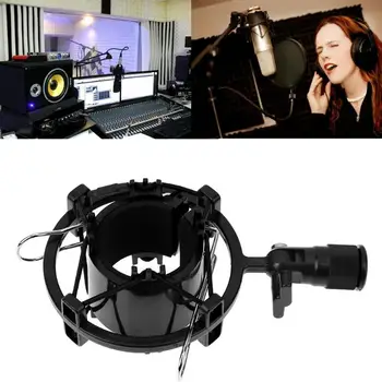 Univerzálny Mikrofón Mikrofón Držiak na Stojan Shock Mount Clip Držiak Nahrávanie na Stenu pre 43-55mm Veľké Membrána Mikrofónu Čierna