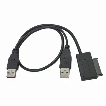 USB 2.0 90 ° uhle typ Tenká SATA 7+6 13Pin CD, DVD ROM ovládač, Adaptér S Extral USB Napájací kábel