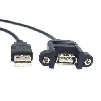 USB 2.0 samec samica predlžovací Kábel USB 2.0 Typu samec samica Predlžovací Kábel so skrutkou Panel Namontovať otvory 20 cm 50 cm 1M 3M
