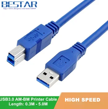 USB 3.0 typ Muža SOM na USB 3.0 Typ B Samec BM USB3.0 predlžovacieho Kábla 0,3 m 0.6 m 1m 1,5 m 1,8 m 3m 5m 1 metrov 2ft 3 ft 5 ft 6 10 ft