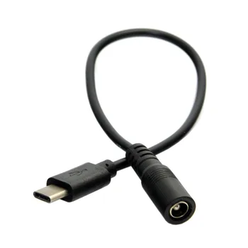 USB 3.1 Typu C, USB-C DC 5.5 2,5 mm Konektor Napájania Rozšírenie Nabitá Kábel 10 cm