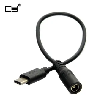 USB 3.1 Typu C, USB-C DC 5.5 2,5 mm Konektor Napájania Rozšírenie Nabitá Kábel 10 cm