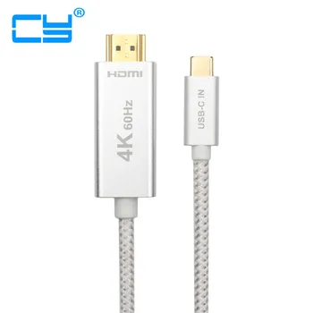 USB-C Kovovým plášťom Nové Pletená Podpora 4K 60Hz 1M 2M 3M USB 3.1 Typ C Typ-c samec Na HDMI samec HD adaptér pre pripojenie Kábla