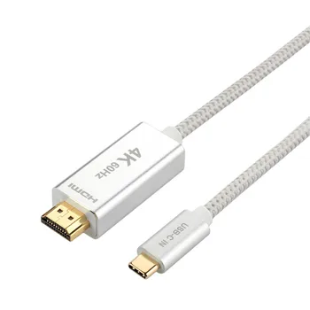 USB-C Kovovým plášťom Nové Pletená Podpora 4K 60Hz 1M 2M 3M USB 3.1 Typ C Typ-c samec Na HDMI samec HD adaptér pre pripojenie Kábla