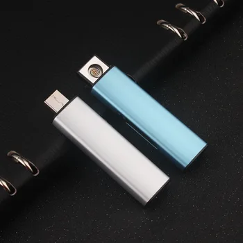 USB Elektronické Ľahšie Flameless Vetru Nabíjateľná Cigaretový Zapaľovač Plazmové Kovové Ľahšie Fajčenie Nástroje Gadgets pre Mužov