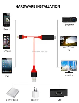 USB hdtv box pre lightning kábel HDMI iphone X/8 plus/7/6/6/5s Converter, ipod ipad TV Video digital AV adaptér Projektor