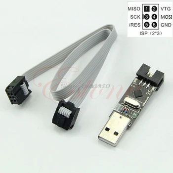 USB ISP 5V USBasp AVR Programátor ATMEGA8 ATMEGA128+6PIN Drôt Podporu Pre Win7 Z09 Kvapka loď