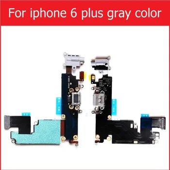 USB Konektor Nabíjačky Flex Kábel Pre iPhone 6 6S plus slúchadlá audio jack port konektor flex kábel tmavo šedá biela Wholesa