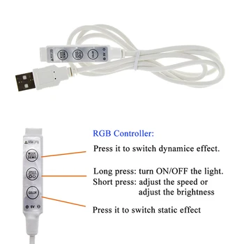 USB LED Pásy 5050 3528 Pásky DC5V, TV joj, Osvetlenie DIY Dekoratívne Lampa RGB/Teplá biela/Biela