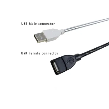 USB Predlžovací Kábel USB ohybný Drôt Kovové Hadice 4 Jadro 35 cm Žena Muž Kábel pre Notebook PC Kniha Nočné Svetlo Dlhá životnosť UW
